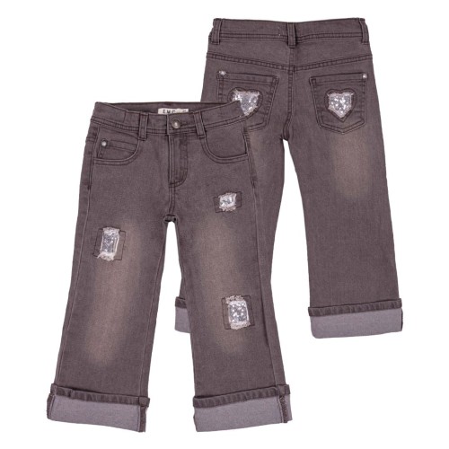 ΠΑΝΤΕΛΟΝΙ ΚΟΡΙΤΣΙΟΥ JEANS ΜΕ ΤΣΕΠΕΣ GREY EMC BZ7103471775