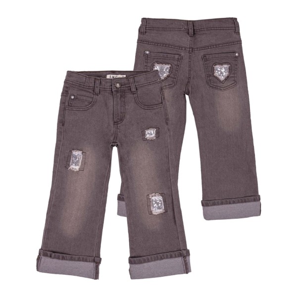 ΠΑΝΤΕΛΟΝΙ ΚΟΡΙΤΣΙΟΥ JEANS ΜΕ ΤΣΕΠΕΣ GREY EMC BZ7103471775