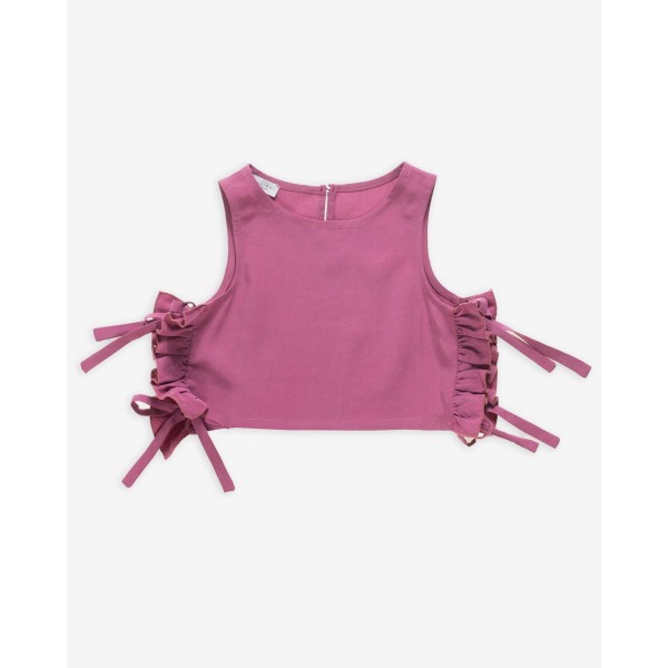 ΤΟΠ ΜΕ ΦΙΟΓΚΑΚΙΑ TENCEL & ΛΙΝΟ AZALEA ΚΟΡΙΤΣΙΟΥ ΜΩΒ 42300220073 YELL-OH!