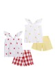 T7048 Summer Fruit Set – Embroidered Top & Vichy Shorts