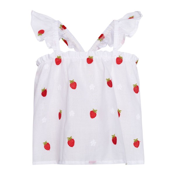 T7048 Summer Fruit Set – Embroidered Top & Vichy Shorts
