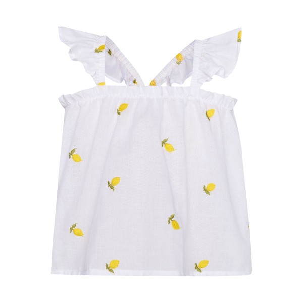 T7048 Summer Fruit Set – Embroidered Top & Vichy Shorts