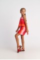 T7069 Scarlet Striped Set with Backless Top & Shorts for Kids