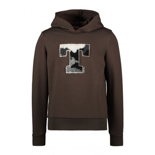 Φούτερ αγοριού με κουκουλα σε χακί χρώμα με Τ στο μπροστινό μέρος της Τygo & Vito  X109-6348_365