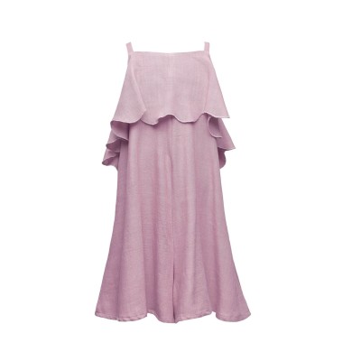 Ολόσωμη φόρμα κοριτσιού απο βιολογικό βαμβάκι, σχέδιο πλάτη σε λιλά χρώμα Two in a Castle T3258