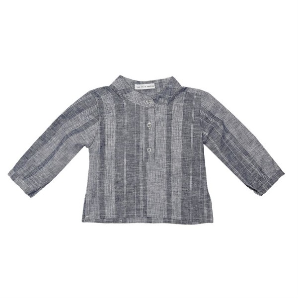 Πουκαμίσα αγοριού σιελ-γκρι ριγε απο βιολογικό βαμβάκι Two in a Castle T3377
