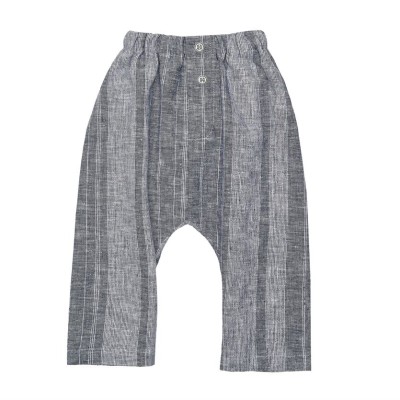  Παντελόνι αγοριού σιελ-γκρι ριγε απο βιολογικό βαμβάκι Two in a Castle T3379