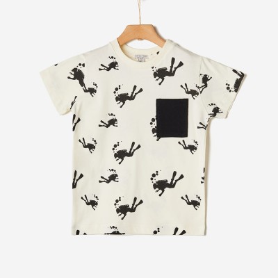 T-SHIRT DIVERS ALLOVER ΑΣΠΡΟ-ΜΑΥΥΡΟ 42071210018 YELL-OH!