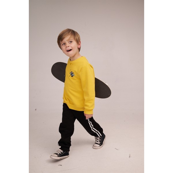 ΣΕΤ ΠΑΝΤΕΛΟΝΙ ΚΑΙ ΜΠΛΟΥΖΑ ΜΕ ΜΑΚΡΥ ΜΑΝΙΚΙ, ΦΟΥΤΕΡ ΑΓΟΡΙΟΥ ΚΙΤΡΙΝΟ-ΜΑΥΡΟ ΧΡΩΜΑ TWO IN A CASTLE T4864