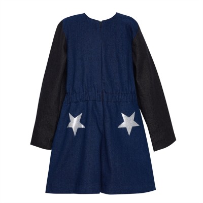 ΟΛΟΣΩΜΗ ΦΟΡΜΑ ΚΟΡΙΤΣΙΟΥ DENIM ΣΧΕΔΙΟ ΑΣΤΕΡΙ ΣΕ ΧΡΩΜΑ ΜΠΛΕ ΣΚΟΥΡΟ ΜΕ ΜΑΚΡΥΑ ΜΑΝΙΚΙΑ - TWO IN A CASTLE T4678-T4679