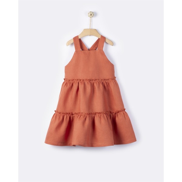 Mini Gaia Λινό Φόρεμα - Carnelian YELL-OH!  41310240033