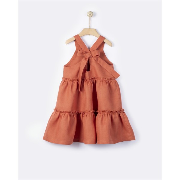 Mini Gaia Λινό Φόρεμα - Carnelian YELL-OH!  41310240033
