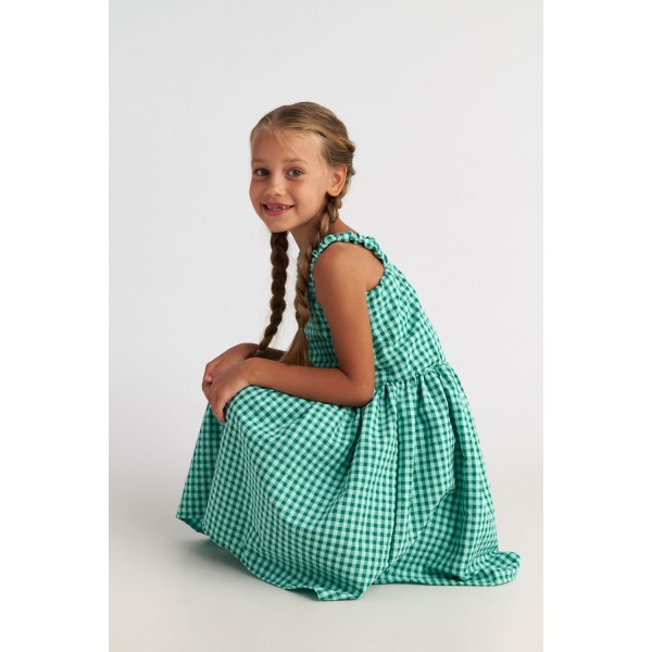 T7176 Forest Sky Assymetric Dress