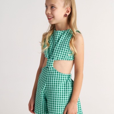 T7177 Forest Sky The Knot Playsuit