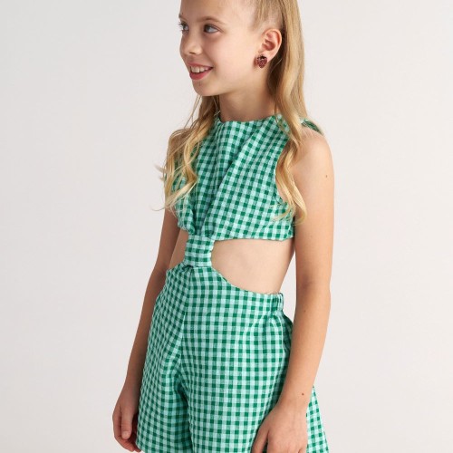 T7177 Forest Sky The Knot Playsuit