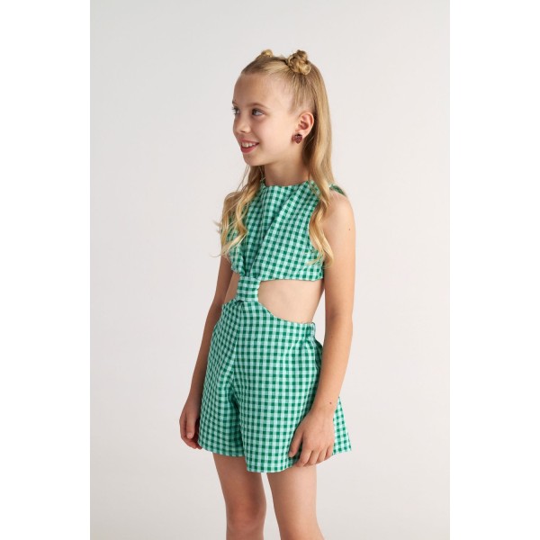 T7177 Forest Sky The Knot Playsuit