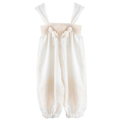 T7247 The Flower Girls Bohemian Embroidery Harem Baby Jumpsuit