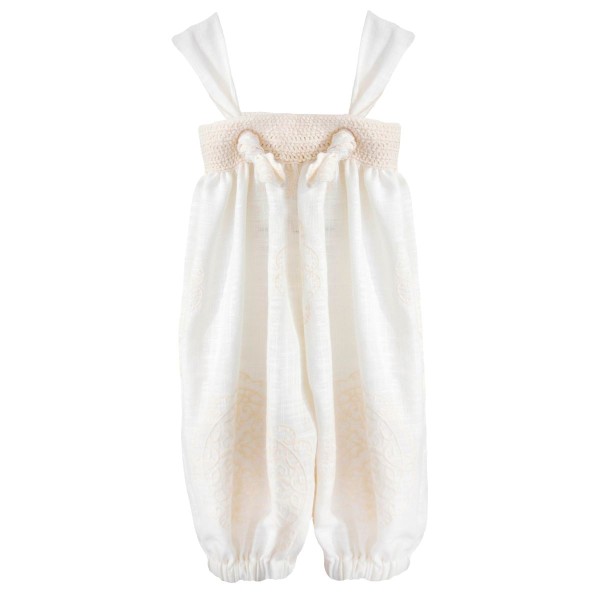 T7247 The Flower Girls Bohemian Embroidery Harem Baby Jumpsuit