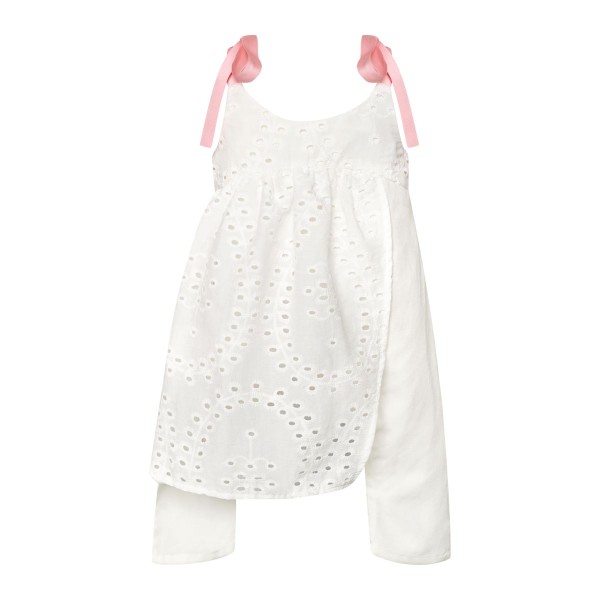 T7251 The Flower Girls Broderie Layer Baby Jipsuit