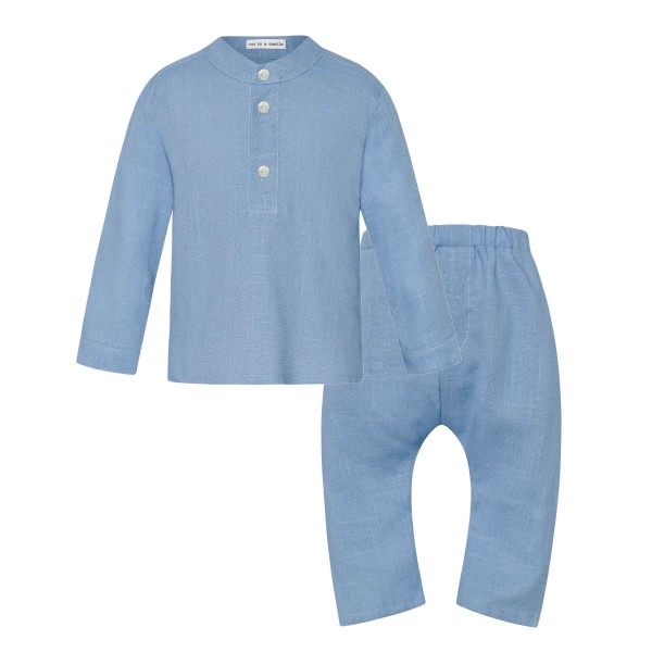 T7309 Sea Salt Mao Blouse And Sloutchy Pants Baby Set