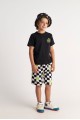 T7351 Chess Neon Όνειρο T-Shirt And Allover Print Shorts Baby Set