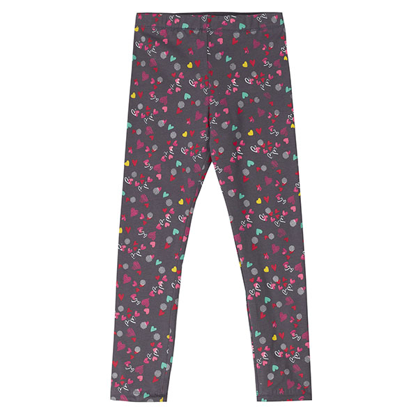 Κολάν παντελόνι κοριτσιού σε ανθρακί χρώμα διπλής όψεως πολύχρωμο UBS2 H211519_999  