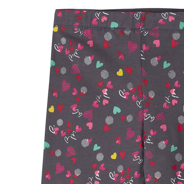 Κολάν παντελόνι κοριτσιού σε ανθρακί χρώμα διπλής όψεως πολύχρωμο UBS2 H211519_999  