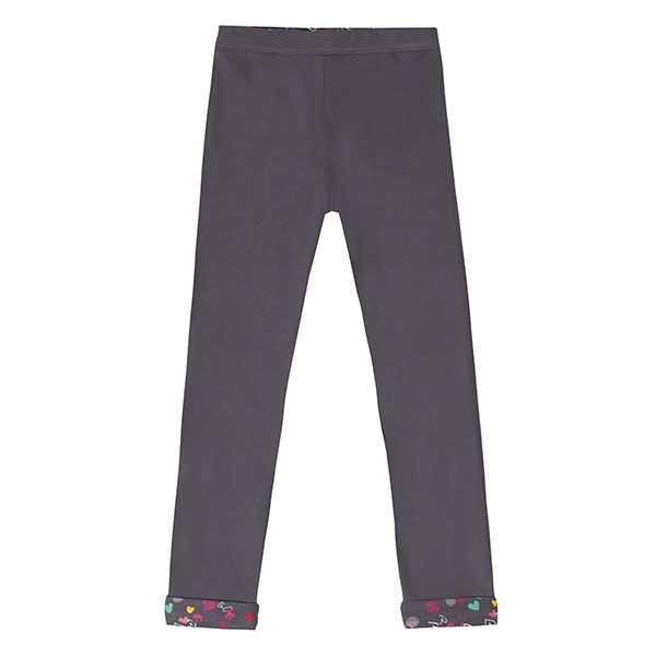Κολάν παντελόνι κοριτσιού σε ανθρακί χρώμα διπλής όψεως πολύχρωμο UBS2 H211519_999  