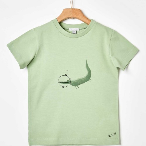 T-SHIRT SMOKE GREEN “CROCODILE”
