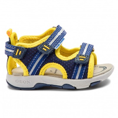 Πέδιλο μπλε κίτρινο κλειστό πίσω με αυτοκόλλητο ανατομικό αγόρι Geox