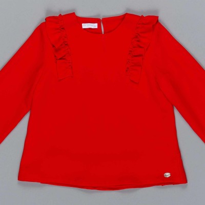 Μπλούζα κοριτσιού κόκκινο χρώμα με λεπτομέρεια  φρου φρου Artigli  A12333