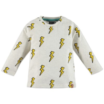 Μπλούζα αγοριού σε υπέροχο γκρι χρώμα με λεπτομέρειες από αστραπές σε κίτρινο χρώμα της εταιρίας Babyface