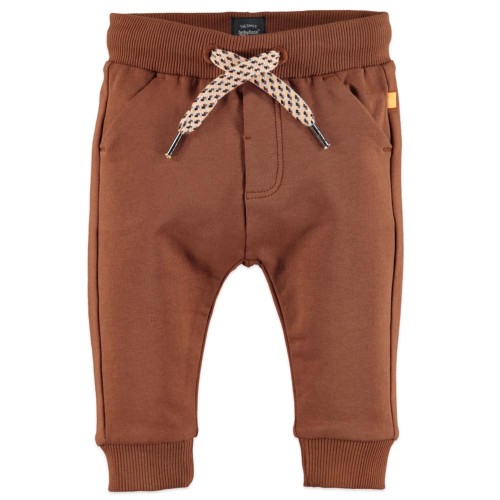 Παντελόνι φόρμας αγοριού σε καφέ ταμπα χρώμα της εταιρίας Babyface με δέσιμο στη μέση κορδόνι 