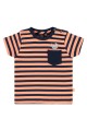 T-shirt βρεφικό σε πορτοκαλί-μπλέ ριγέ χρώμα με σχέδιο στο πλάι στεπάκι της εταιρίας Babyface 