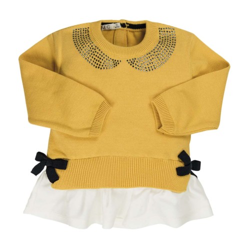Μπλούζα κοριτσιού πλεκτή κίτρινο χρώμα EMC CE1678906001