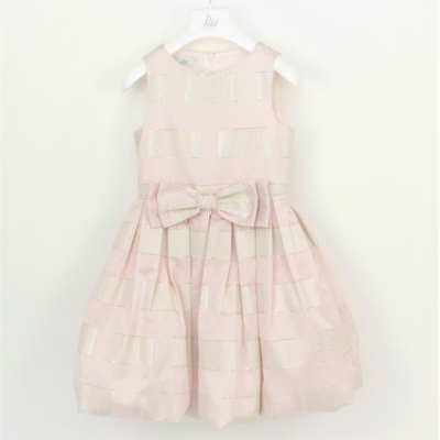 Φόρεμα ροζ προ καρτ με ζώνη φερμουάρ petit