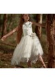 Φόρεμα μεταξωτό τούλι λευκό κορίτσι παρανυφακι petit