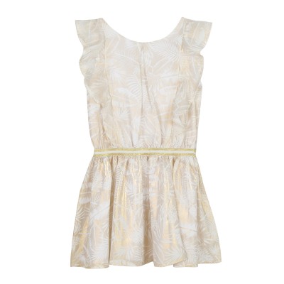 Φόρεμα  κοριτσιού μπεζ χρώμα με κοντό μανίκι  3Pommes 3N31124