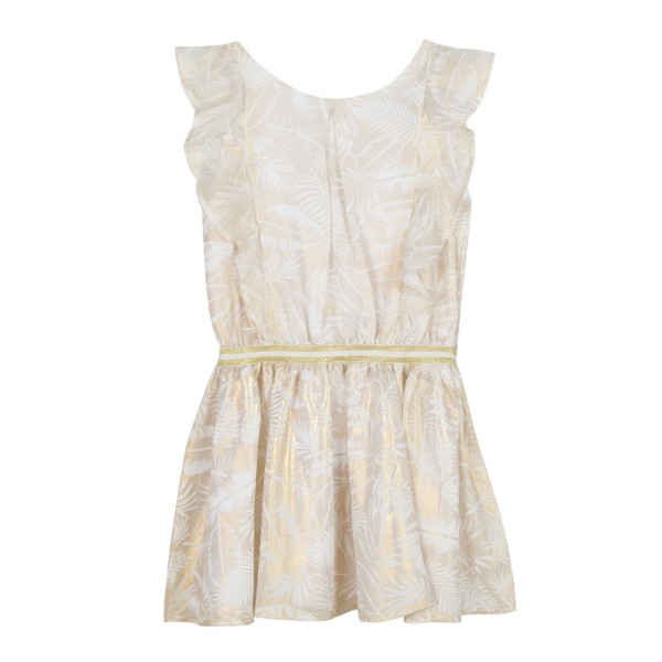 Φόρεμα  κοριτσιού μπεζ χρώμα με κοντό μανίκι  3Pommes 3N31124