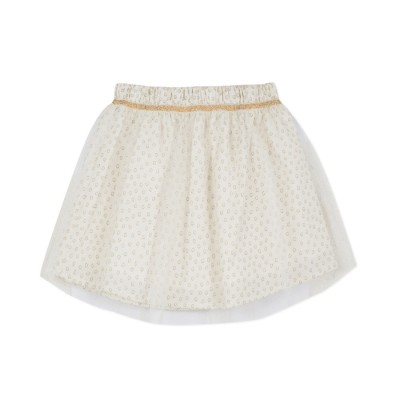 Φούστα τούλινη και ύφασμα εκ ρου μπεζ χρυσό κορίτσι 3pommes 3P27012