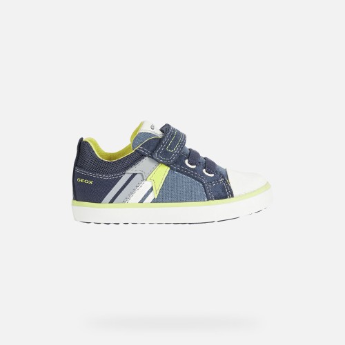 Παπούτσι αγοριού Geox SNEAKERS Kilwi Baby Boy Avio And Fluo Yellow