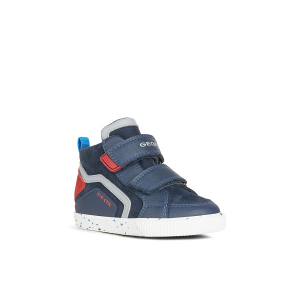Παπούτσι αγοριού μποτάκι της εταιριας Geox κόκκινο/μπλε B04A7C 022ME C0735 