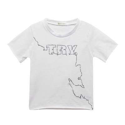 Μπλούζα μακό άσπρη με τύπωμα αγόρι κοντό μανίκι Two in a castle