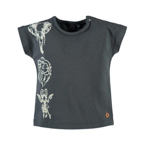 Μπλούζα κοριτσιού γκρι με κοντό μανίκι Babyface t-shirt - GREY