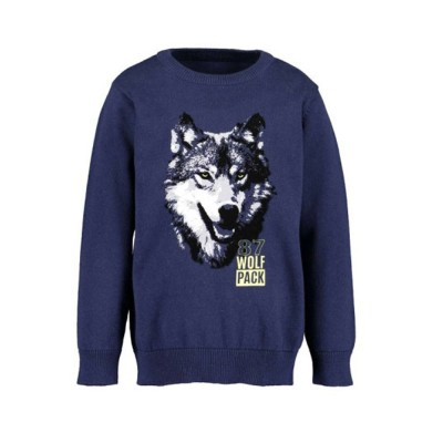 Μπλούζα αγοριού  μπλέ με λεπτομέρεια λύκο BLUE SEVEN 869067
