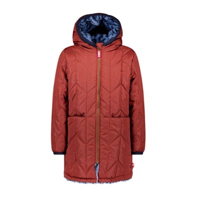 Μπουφάν κοριτσιού με επένδυση γούνα σε κεραμιδί χρώμα δυο όψεων B.NOSY