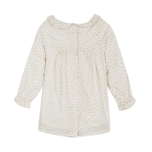 Πουκαμισά υφασμάτινη μπεζ χρυσό με γιακά μακρύ μανίκι κορίτσι 3pommes