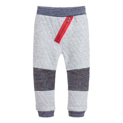 Παντελόνι φόρμας αγοριού λευκό γκρί με λοξό φερμουάρ χειμωνιάτικο 3Pommes