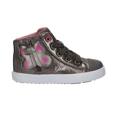 Παπούτσι κοριτσιού σε γκρι χρώμα σχέδιο πεταλούδα - sneakers - GEOX -B KILWI GIRL