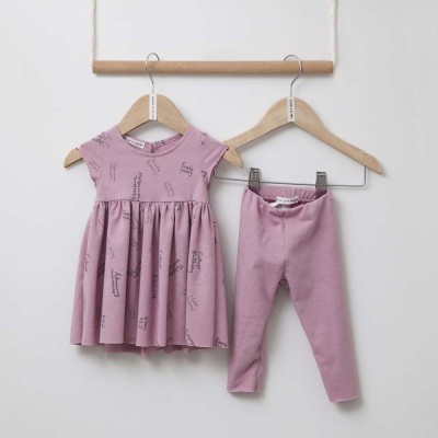 Σετ φόρεμα ροζ  κοριτσιού με κολάν Two in a Castle 